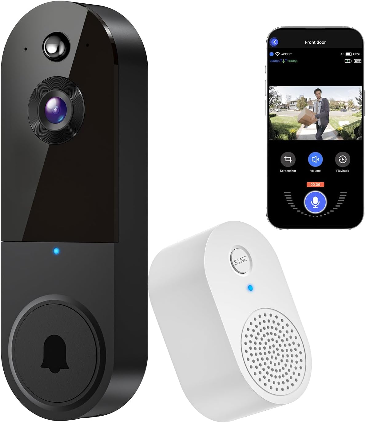 Smart Security: 1080P Video Doorbell Camera with AI Human Detection