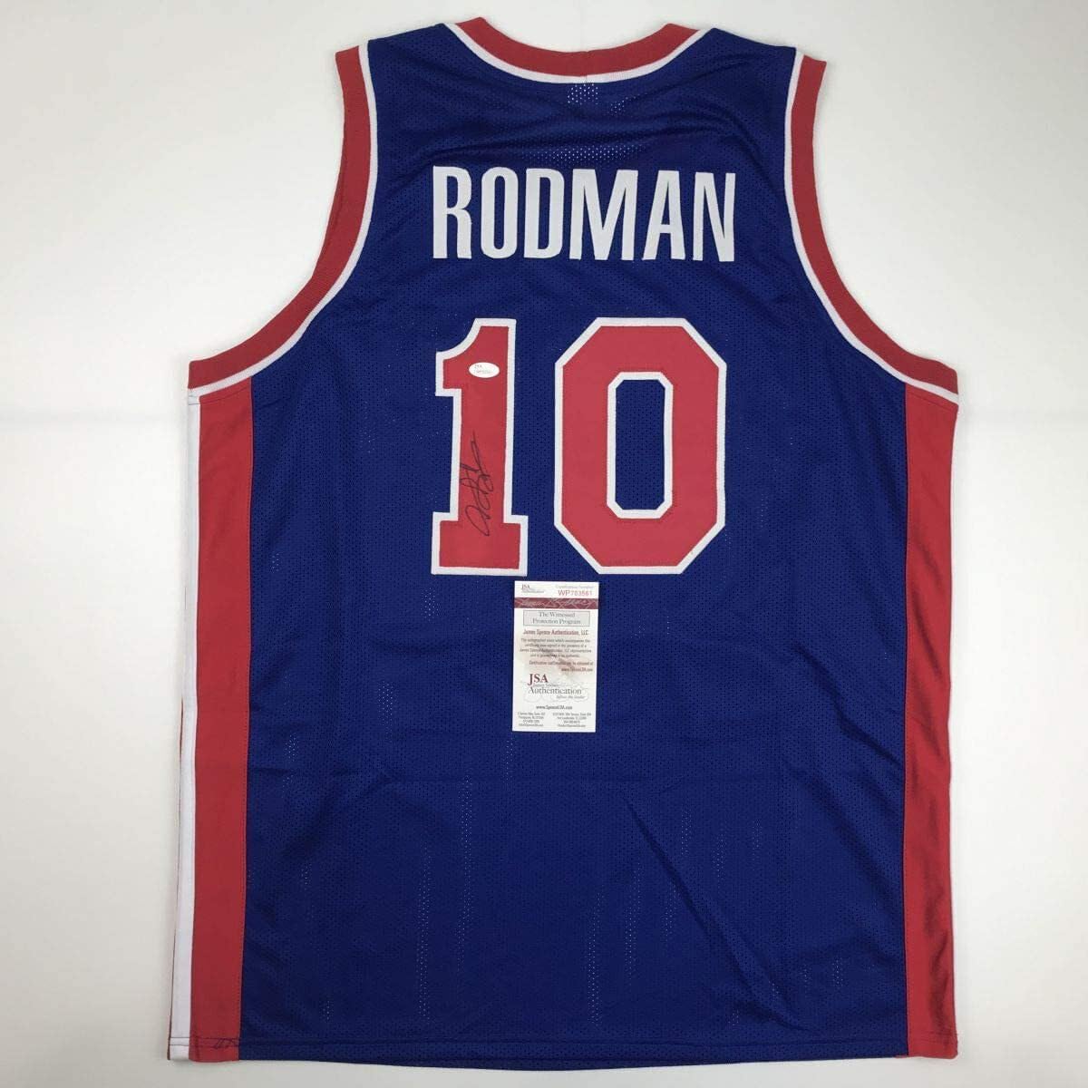 Autographed Dennis Rodman Detroit Blue Basketball Jersey with COA