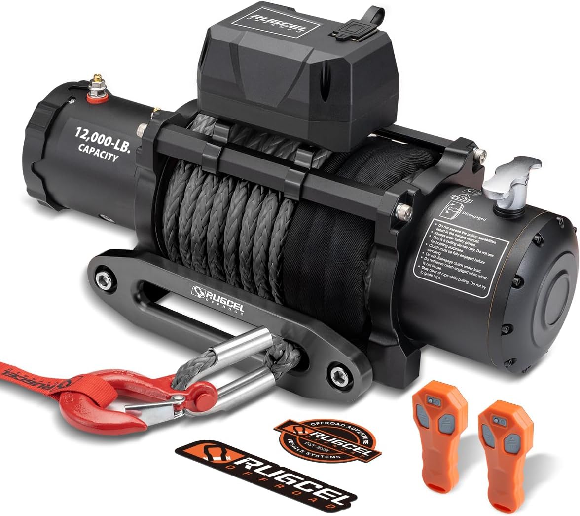 RUGCEL WINCH 12000lb 12V Electric Winch for Trucks and ATVs