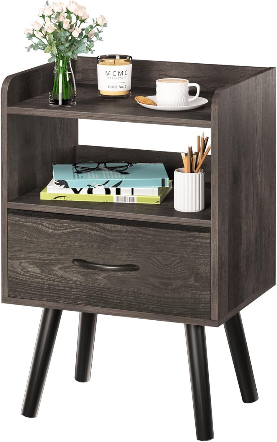 Yoobure Night Stand with Fabric Drawer for Modern Bedrooms