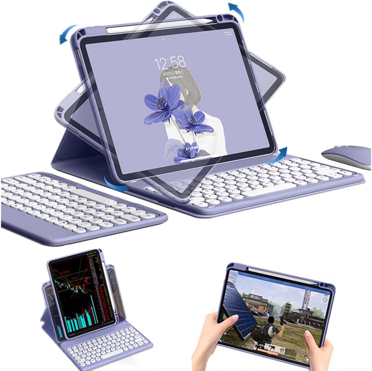 Keyboard Case for iPad 9th 8th 7th Gen 10.2 inch with Mouse