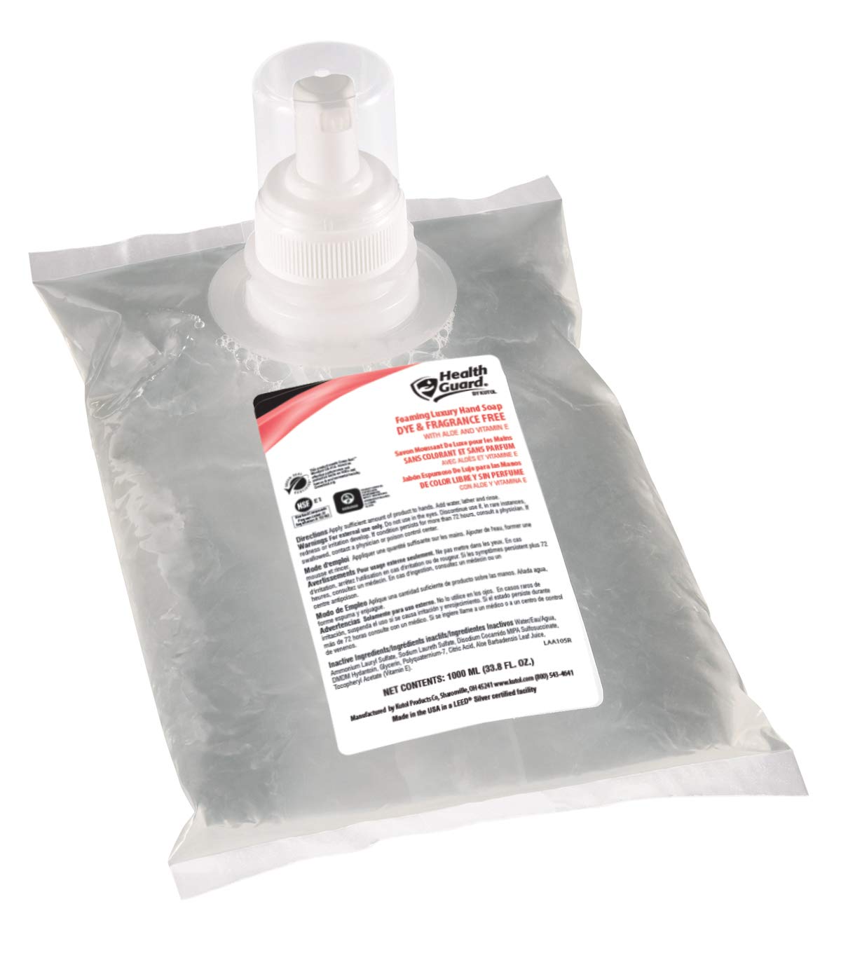 Kutol Health Guard Foaming Luxury Hand Soap Refill Pack of 4