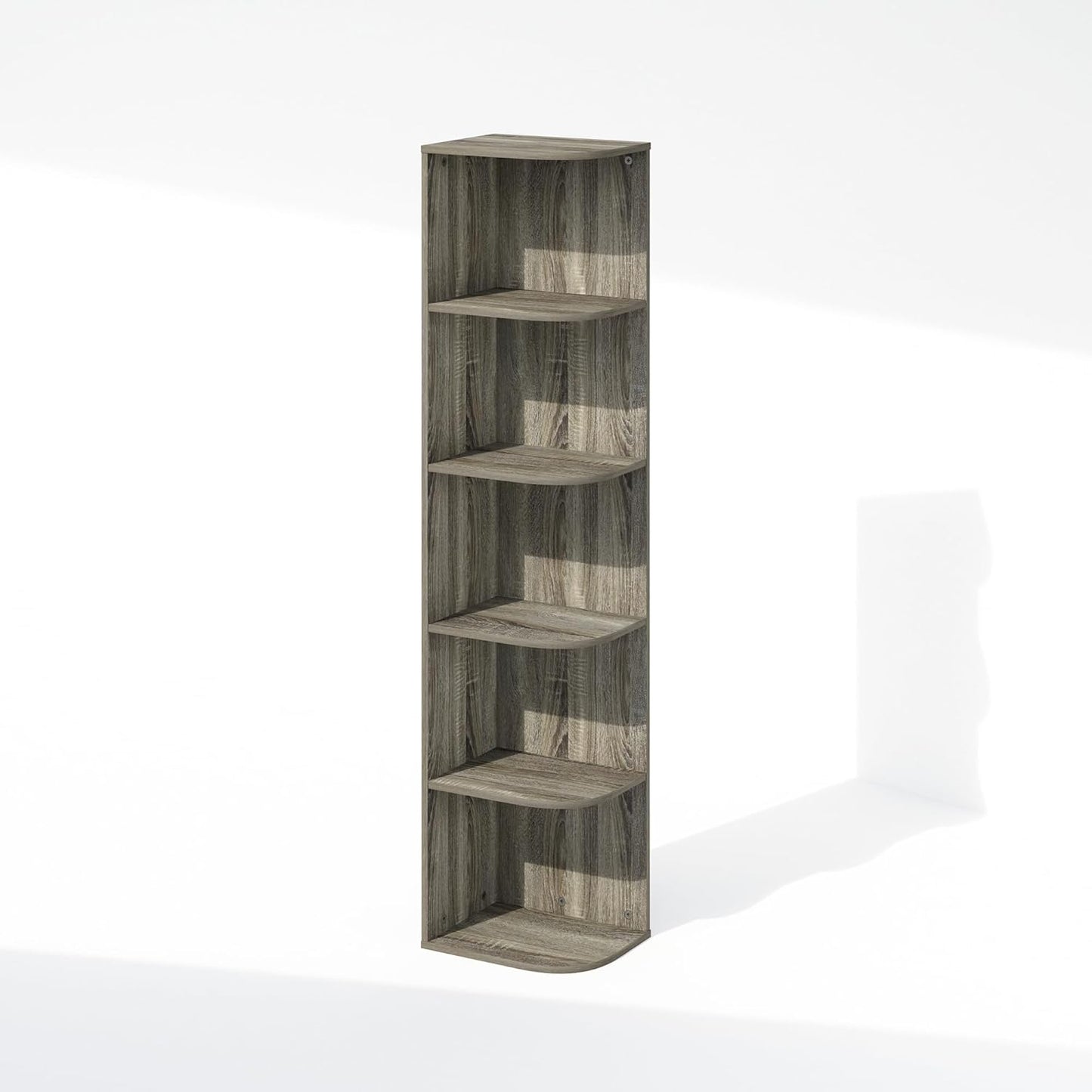 Furinno Reed 5-Tier Corner Storage Shelf for Any Room