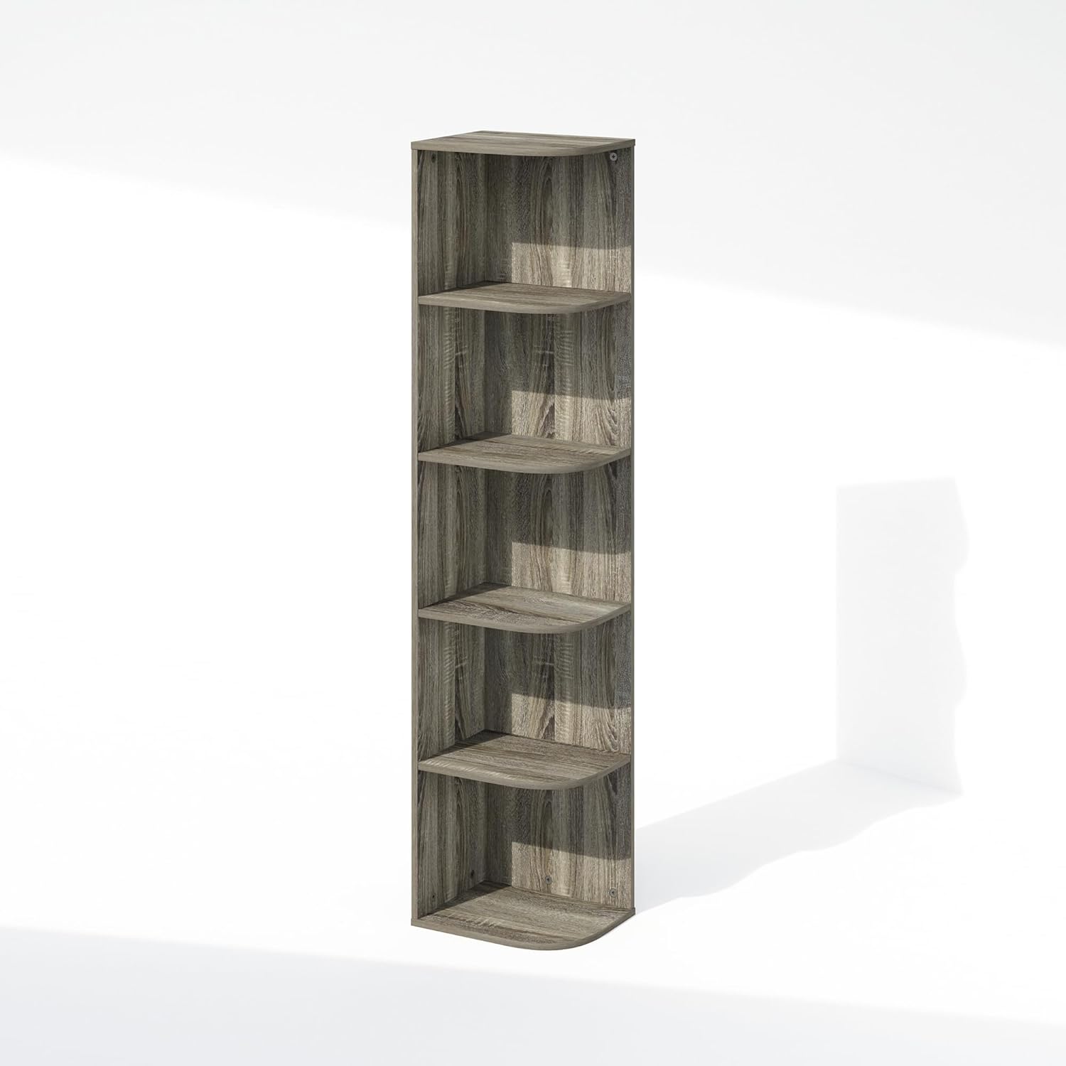 Furinno Reed 5-Tier Corner Storage Shelf for Any Room