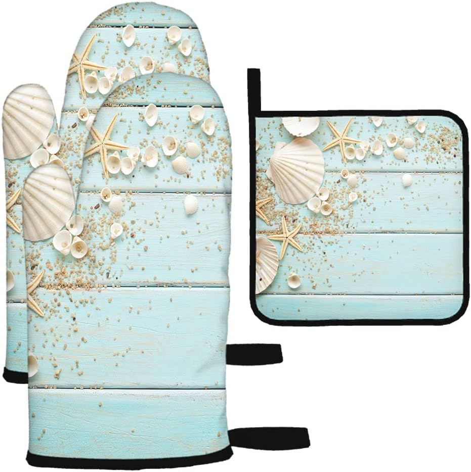 Seashells BBQ Gloves for Women by Mxocom