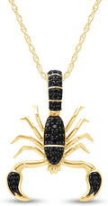Scorpion Pendant Necklace with Black Cubic Zirconia - Zodiac Gift