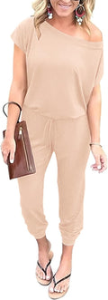 PRETTYGARDEN Off Shoulder Jumpsuit for Women - Comfy Summer Romper You