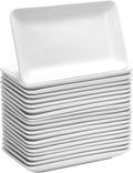 8 in Rectangular Salad Plates 20 Pc Porcelain Set - Versatile Everyday