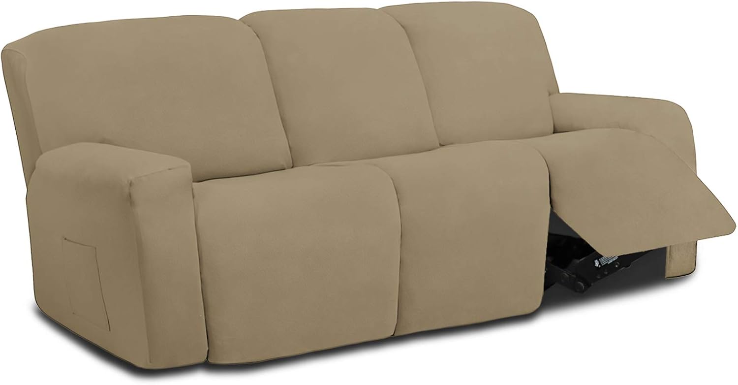 Easy-Going Microfiber Stretch Sectional Recliner Sofa Slipcover
