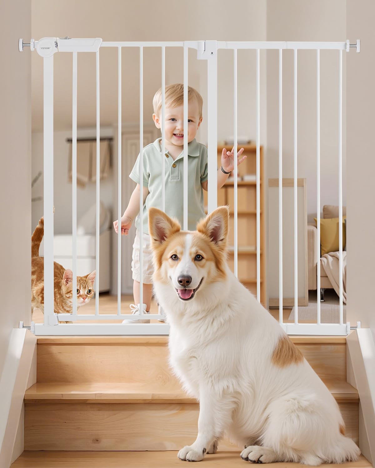 VEVOR Baby Gate for Child and Pet Security, Adjustable Width