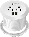 Desktop Power Grommet with 65W PD Fast Charging - Desk Mount