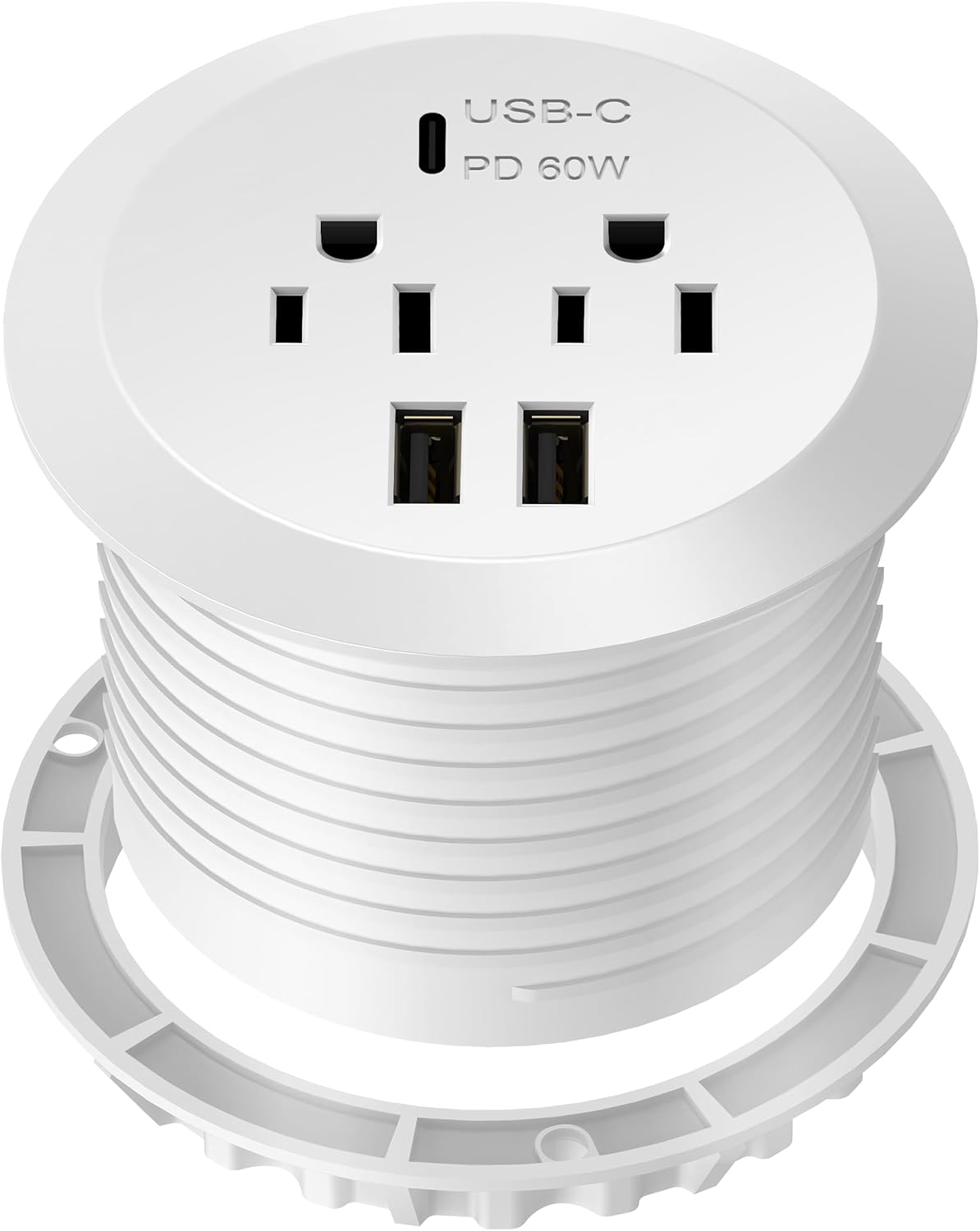 TOPGREENER Desktop Power Grommet with Fast Charging USB C Ports