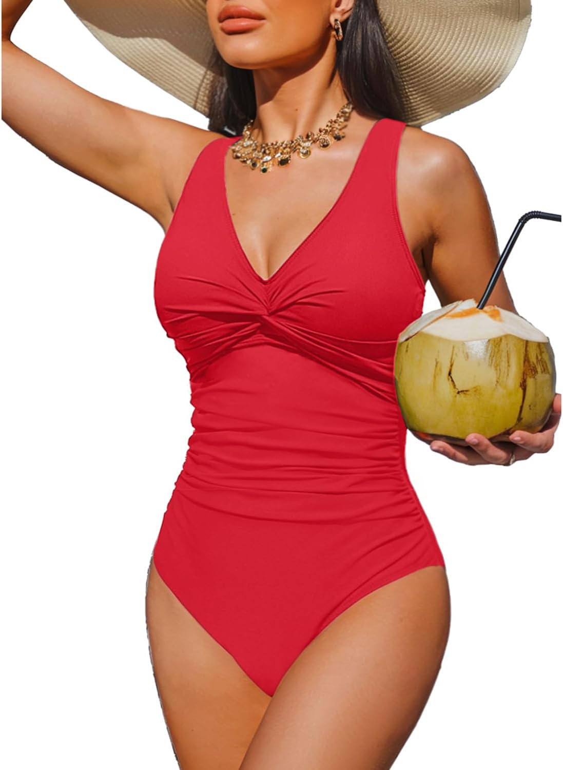 Holipick Women Tummy Control One Piece Swimsuit for Elegance
