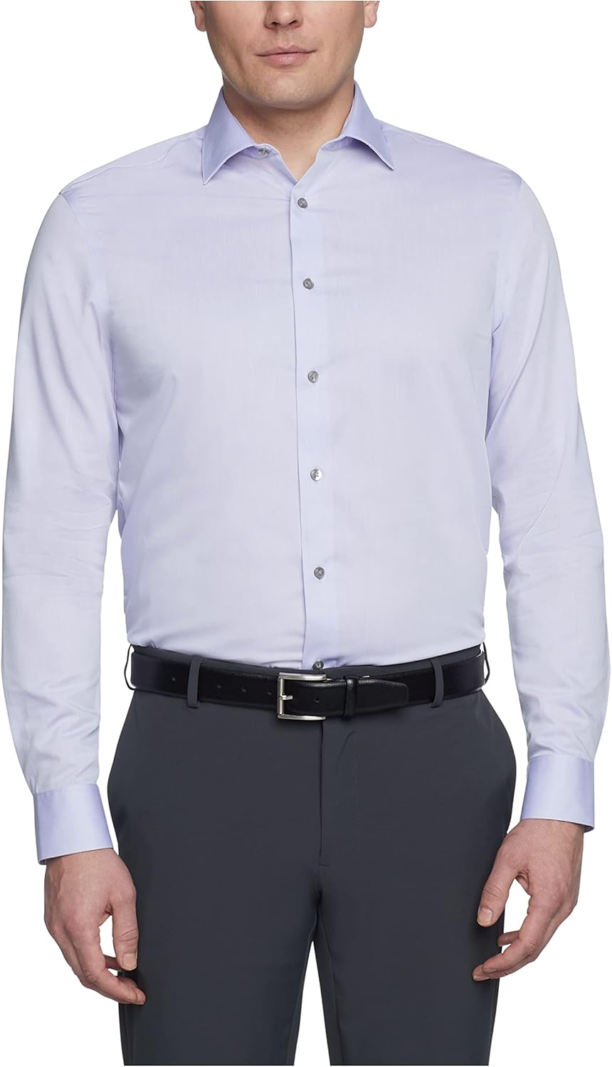 Calvin Klein Men's Dress Shirt Regular Fit Non Iron Herringbone Style