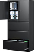 Letaya 3 Drawer Metal Storage Cabinet for Home Office - Secure, Tall