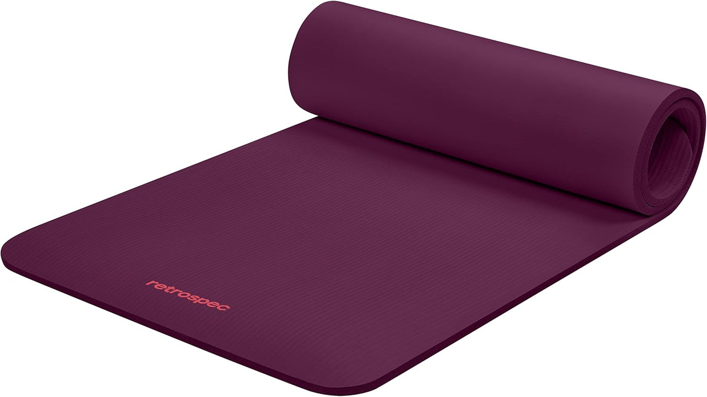 Retrospec Solana Yoga Mat - Non Slip & Thick for Yoga/Pilates
