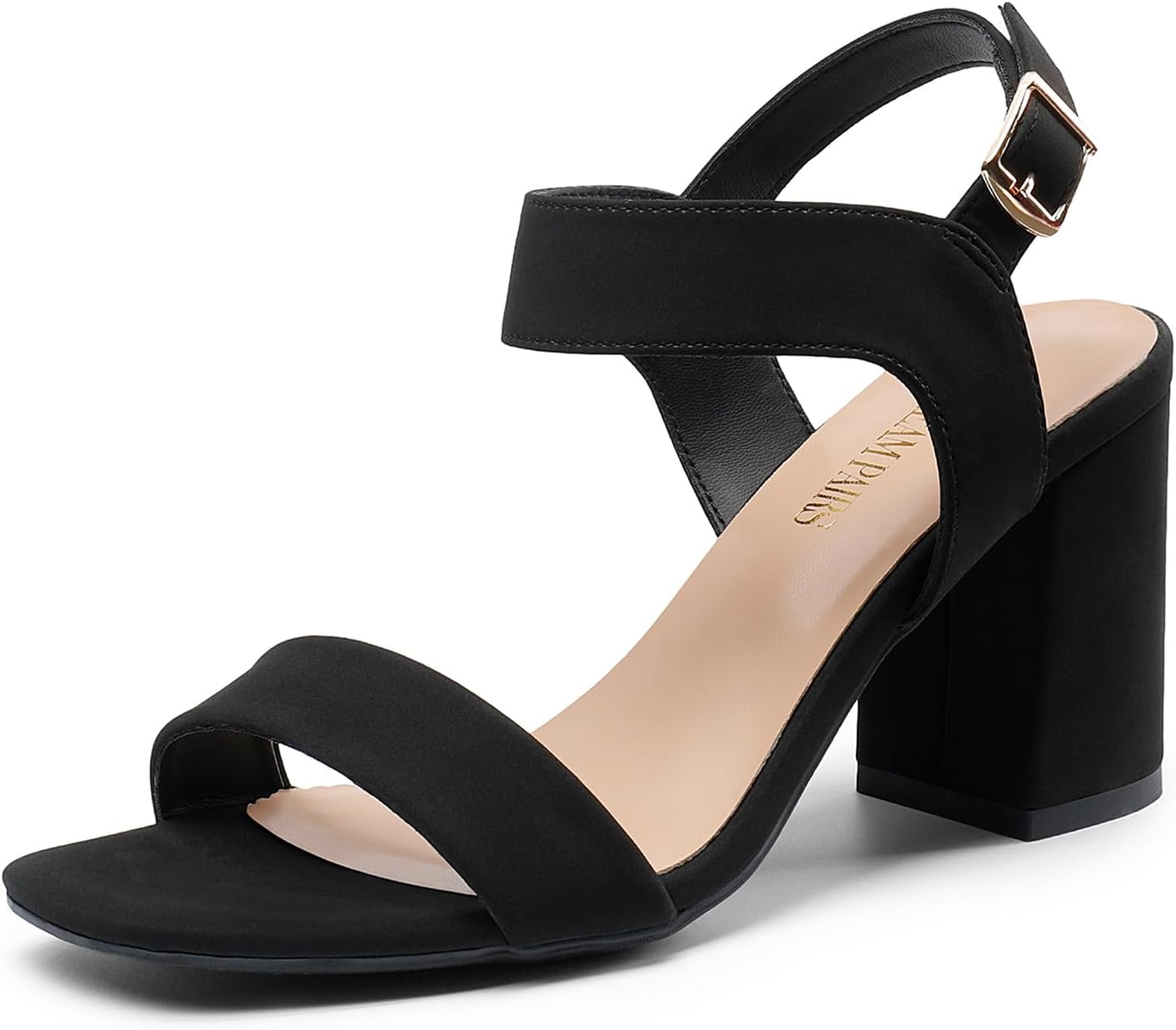 DREAM PAIRS Women's High Chunky Heels Square Toe Sandals