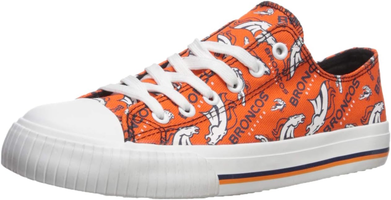 FOCO Women's NFL Team Logo Glitter Low Top Canvas Sneakers