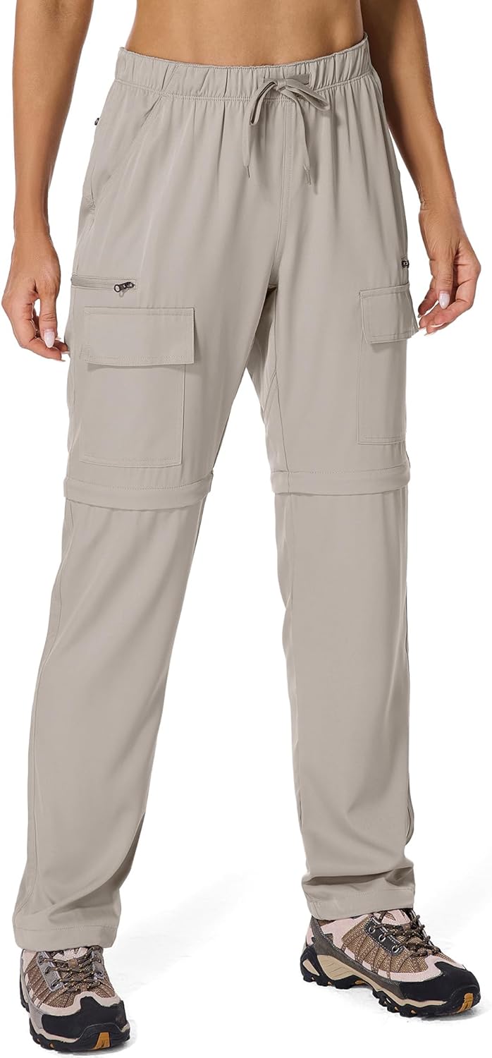 Womens Hiking Pants Convertible Quick Dry Lightweight Zip Off
