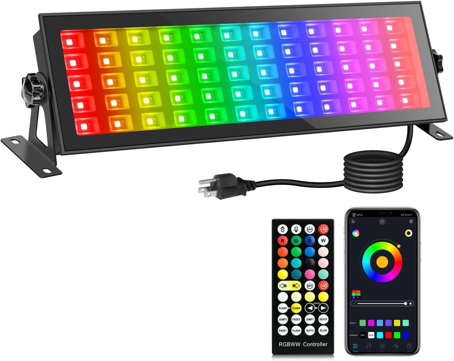 120W RGB Stage Light Bar - Smart Wash Lights for Events
