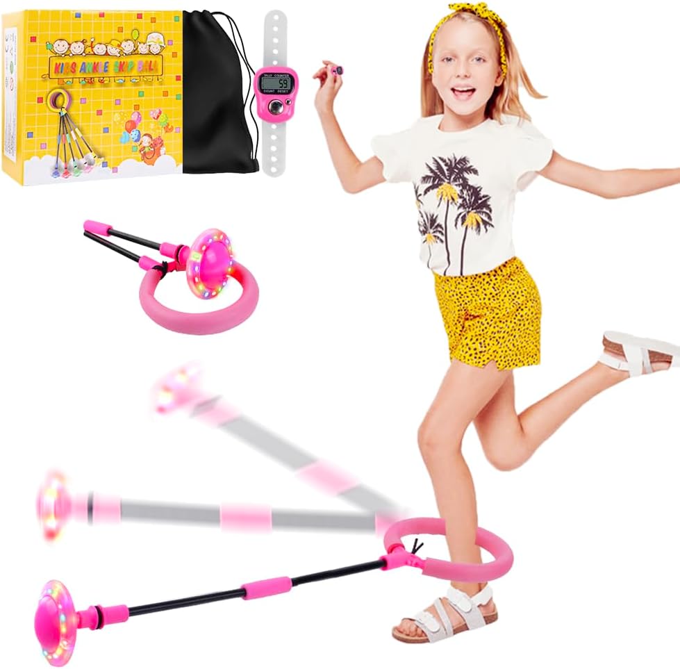 Foldable Ankle Skip Ball: Longer Foam Padding, Flashing Toy for Girls