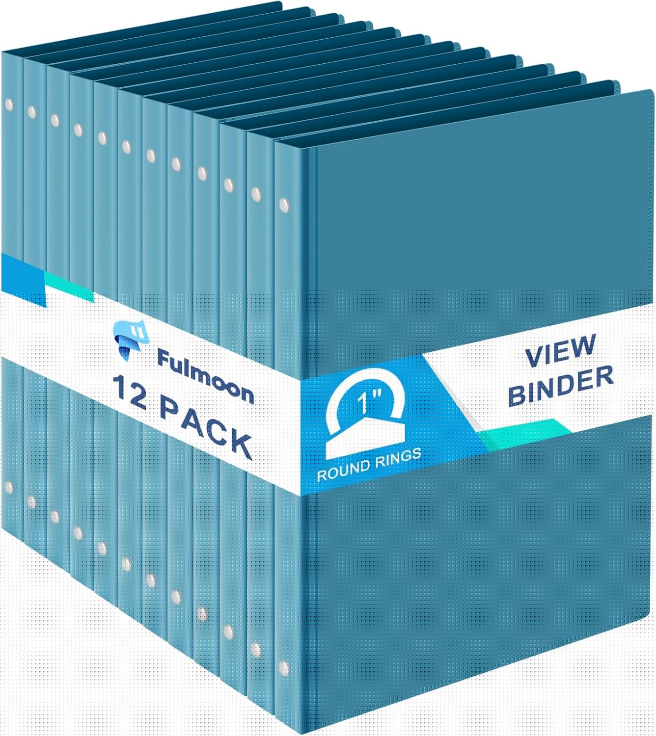 Fulmoon 12 Pcs Economy View 3 Ring Plastic Binders for Organizing