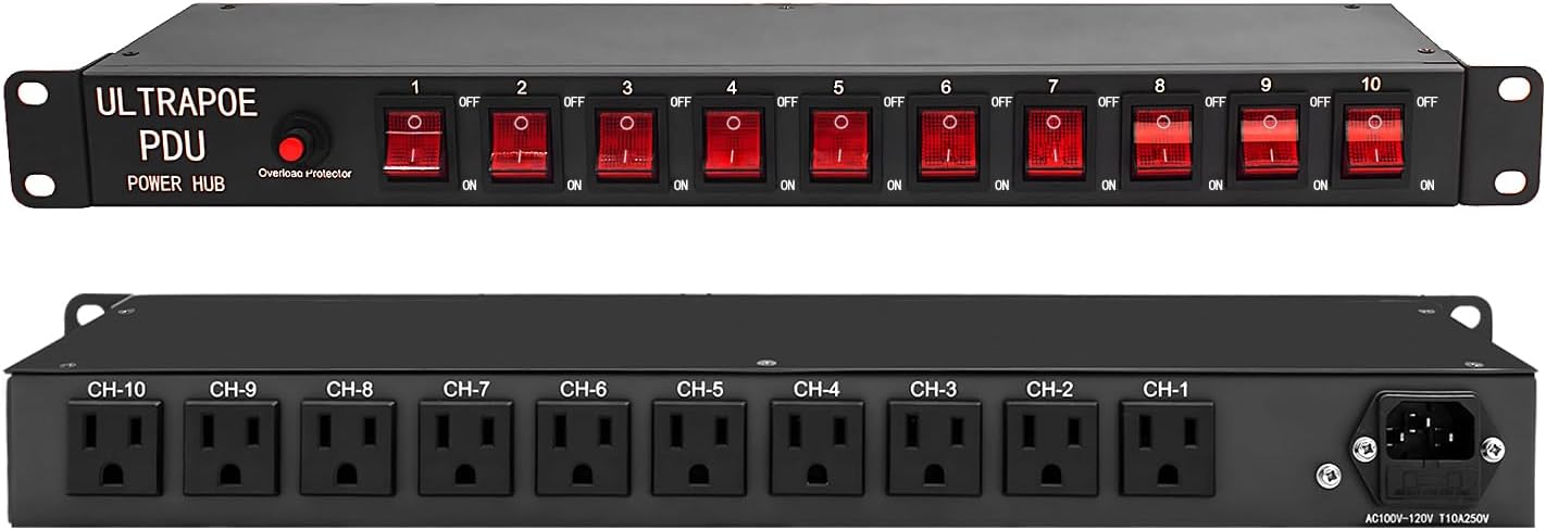 UltraPoE 10-Outlet Surge Protector Rack Mount PDU