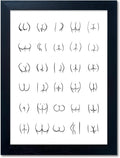 Framed Black and White Bathroom Wall Art for Humorous Decor
