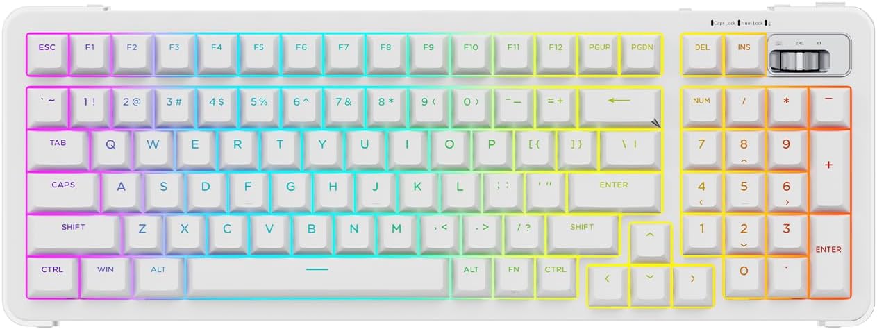98% Wireless Mechanical Keyboard with RGB Backlit and PBT Keycaps