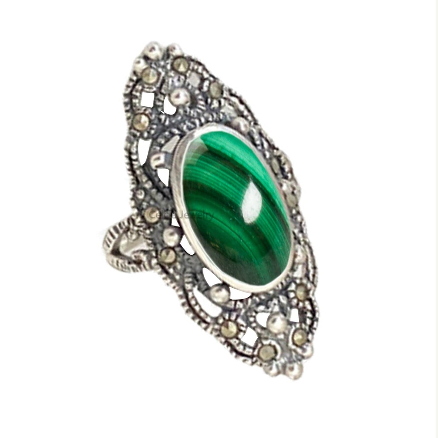 Pure 925 Sterling Silver Turquoise Ring for Women, Size 6