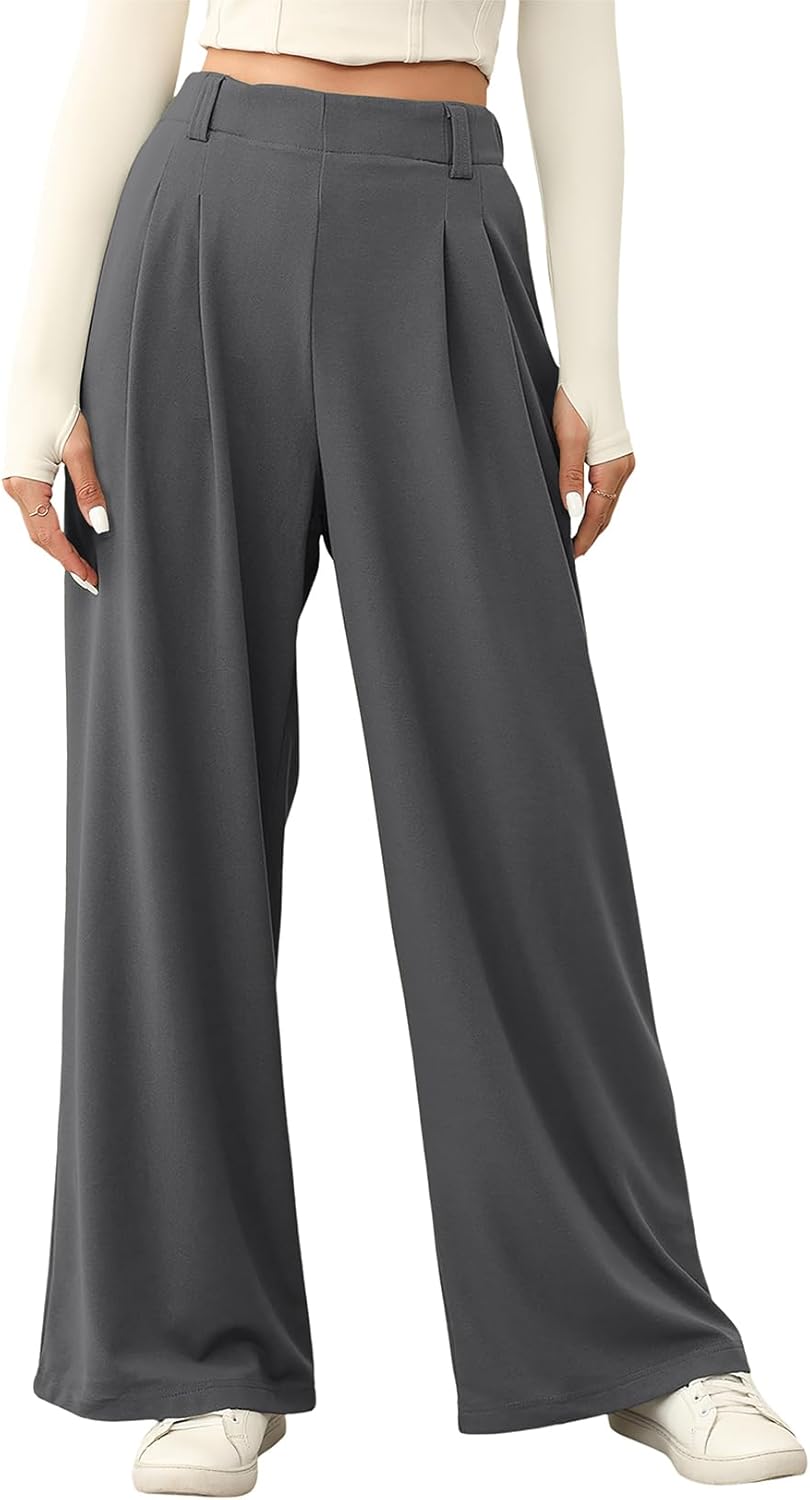 EVALESS Wide Leg Pants for Women: Cozy Fleece Lined Trousers