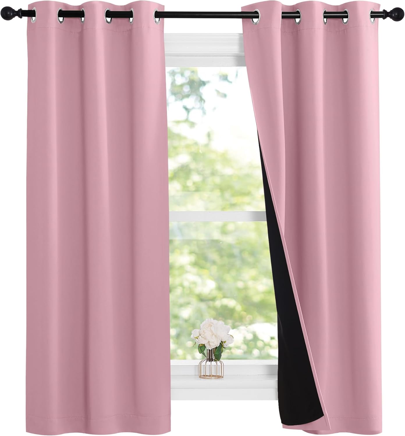 NICETOWN 100% Blackout Short Curtains for Energy Efficiency