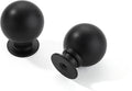 1 in Vintage Ball Matte Black Cabinet Knobs 30 Pack - Solid Zinc