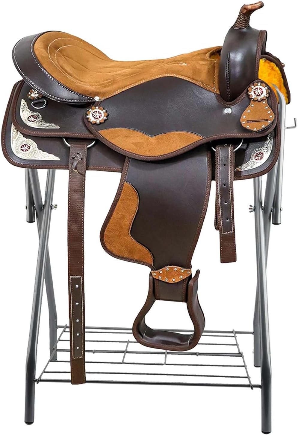 Portable Folding Horse Saddle Rack for English and Western Saddles