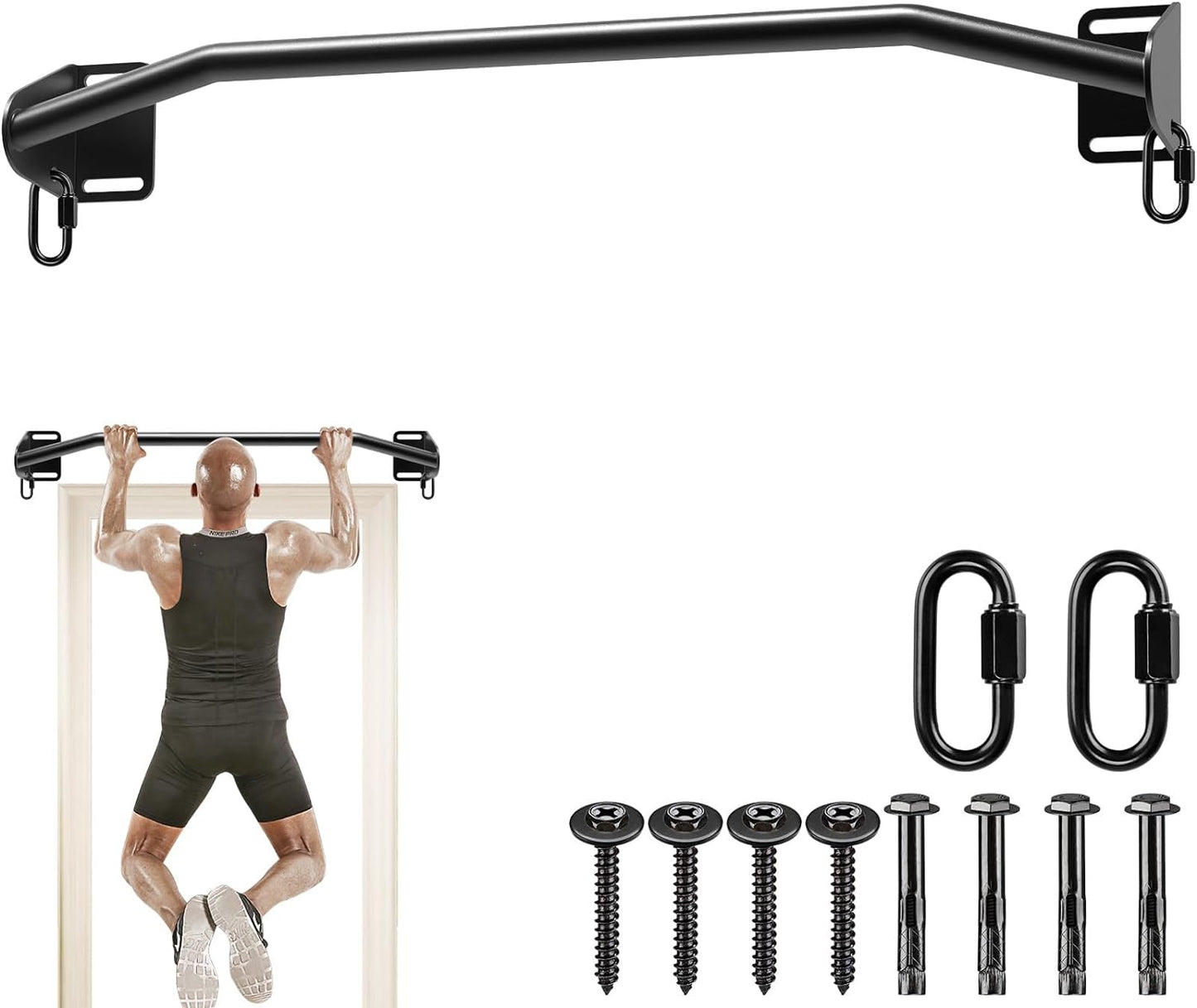 Kipika Heavy Duty Wall Mounted Pull Up Bar for Home Gym