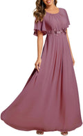 Ever-Pretty Classic Round Neck Chiffon Evening Dress - Timeless Fit