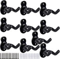 Guitar Wall Mount 10 Pack - Sturdy Metal Hangers for Multiple