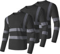 Ubon Hi Vis Shirts for Men 3-Pack - Long Sleeve High Visibility