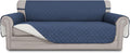 Oversized Sofa Cover Dark Blue/Ivory - Reversible 3-Cushion Protector