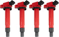 TRQ Ignition Coil Set Compatible with Toyota and Scion - 4 Piece Red