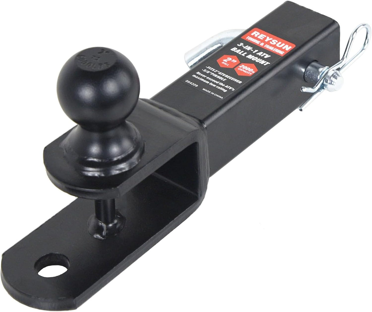 3 in 1 ATV/UTV Trailer Hitch Towing Ball Mount for 2 inch