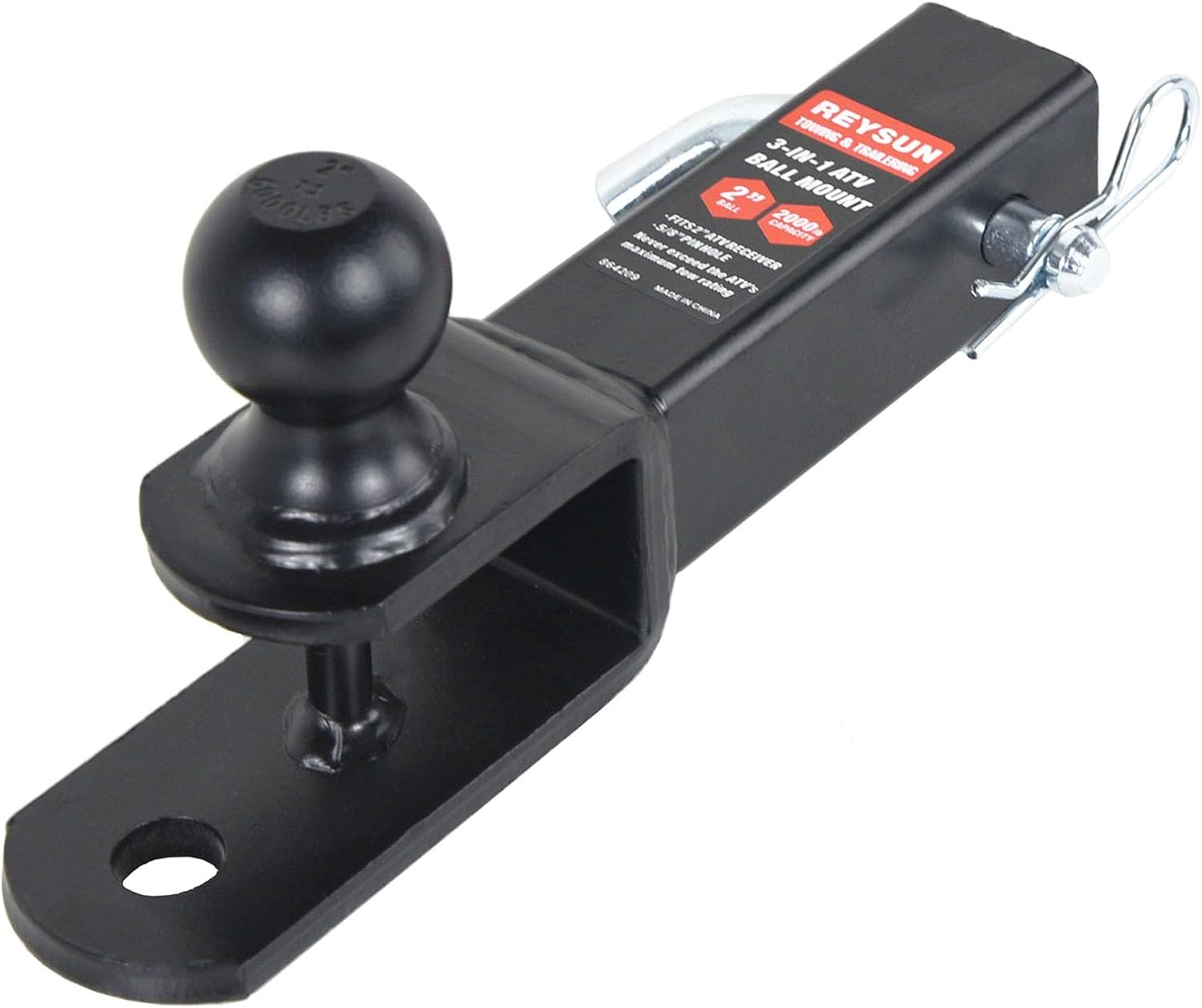 3 in 1 ATV/UTV Trailer Hitch Towing Ball Mount for 2 inch