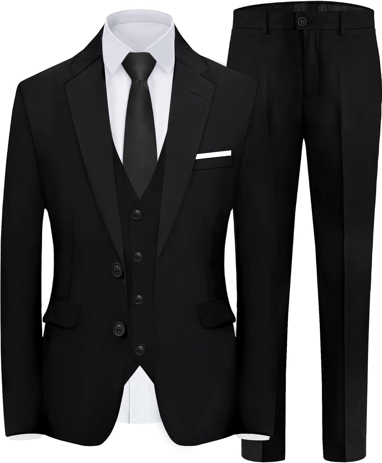 Men's Slim Fit 5-Piece Suit Set with Stretch for Any Occasion