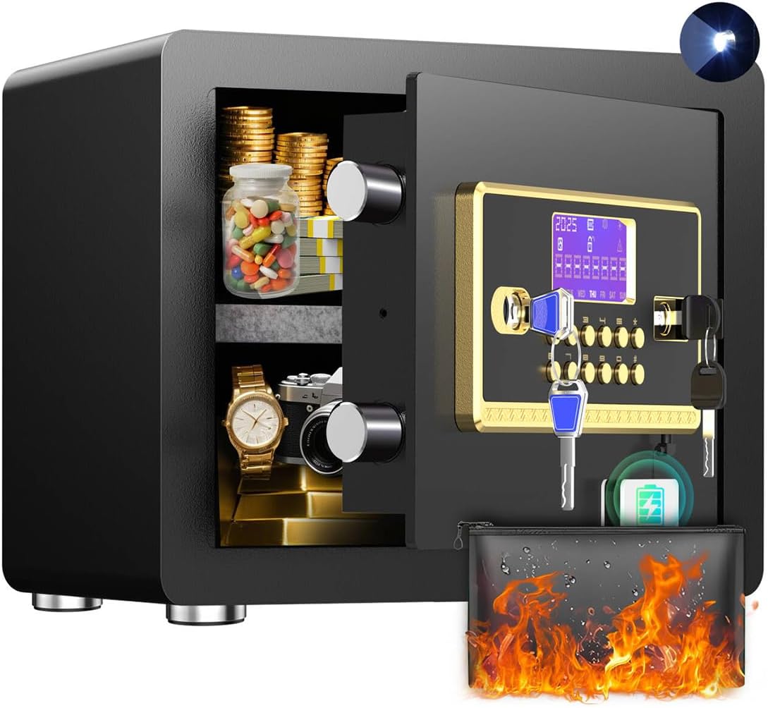 Safe Box with Digital Keypad & Alarm System for Valuables