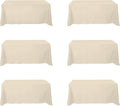 Beige Tablecloths for 6 ft Rectangle Tables 90 x 132 in - 6 Pack