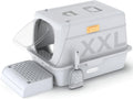 XX-Large Stainless Steel Cat Litter Box with Lid for Big Cats