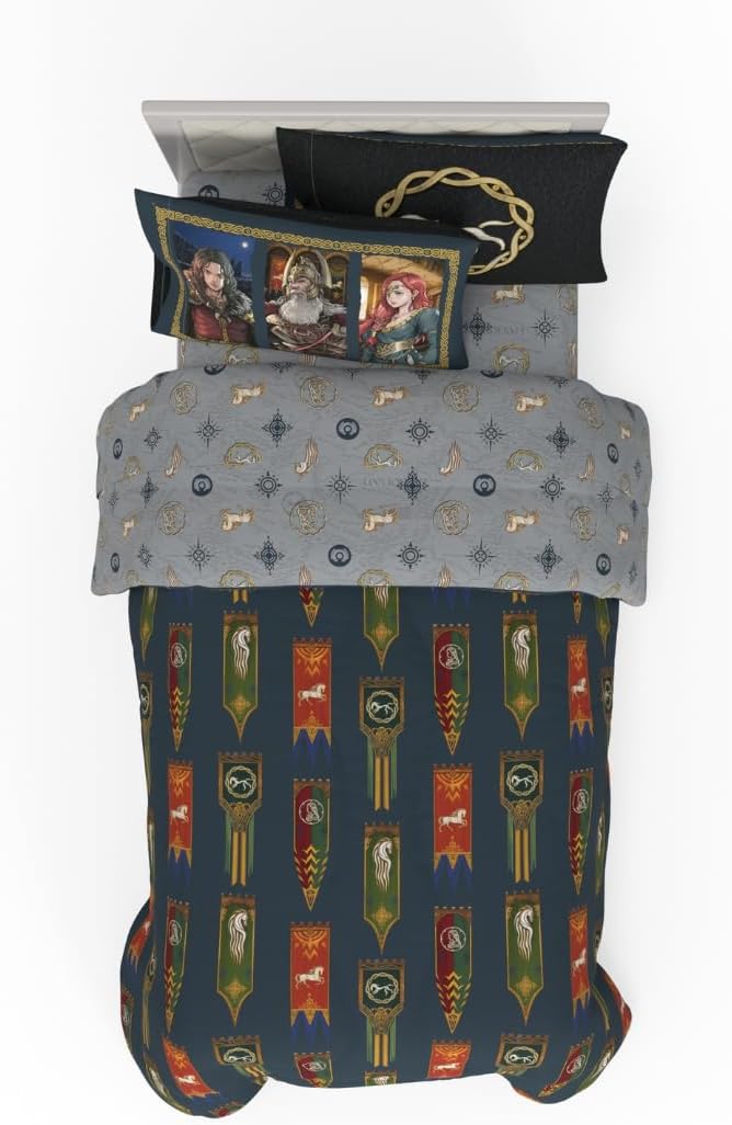 Cozy Twin Size Comforter and Sheet Set for Lord of the Rings Fans