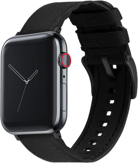 Cordura Fabric Silicone Hybrid Bands for Apple Watch Models 1-10