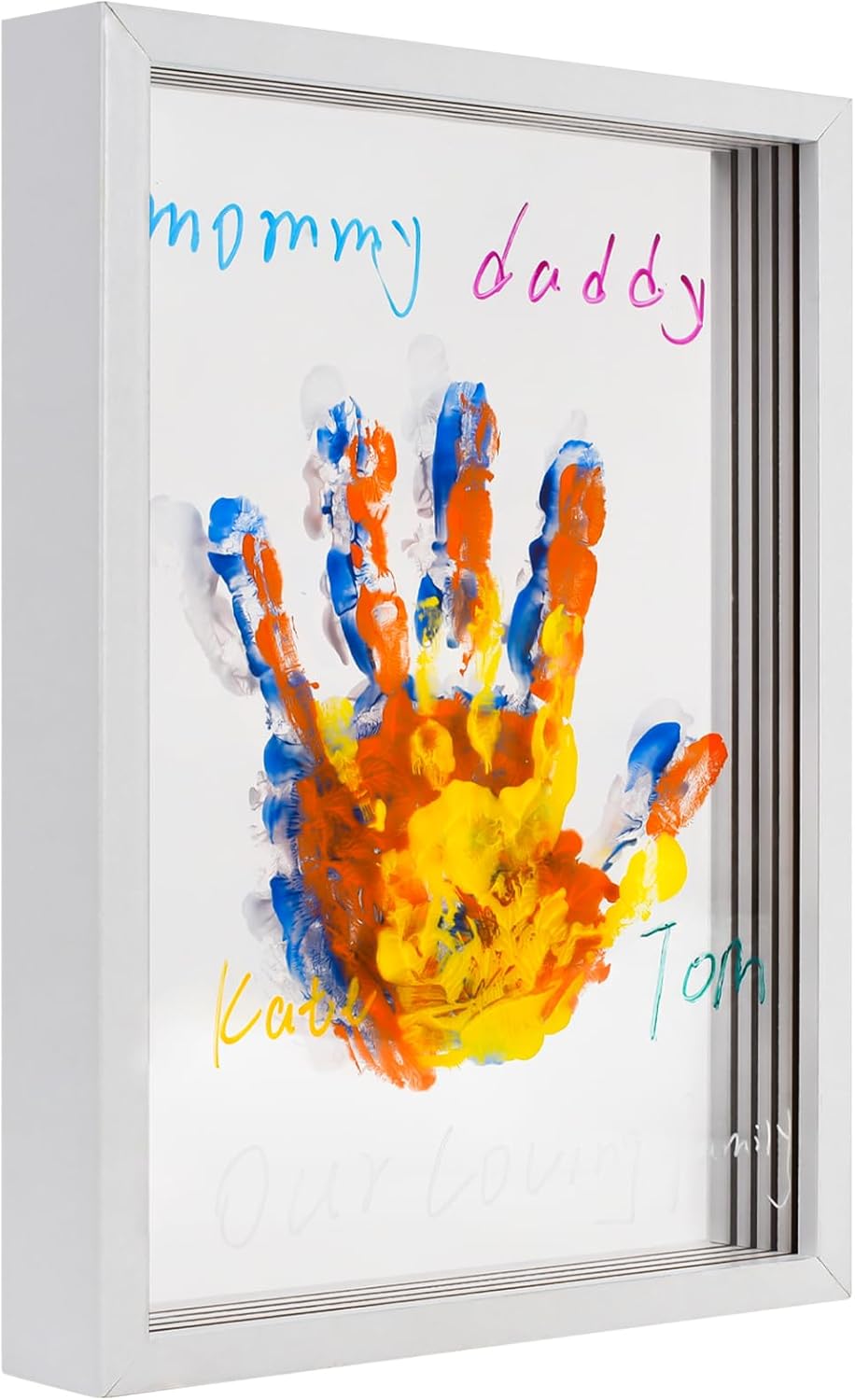 Family Handprint Frame Kit for 4 with 12 Paints & 9 Pens