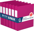 Premium Economy 6-Pack 3-Ring Binders 1.5 in Pink - Durable